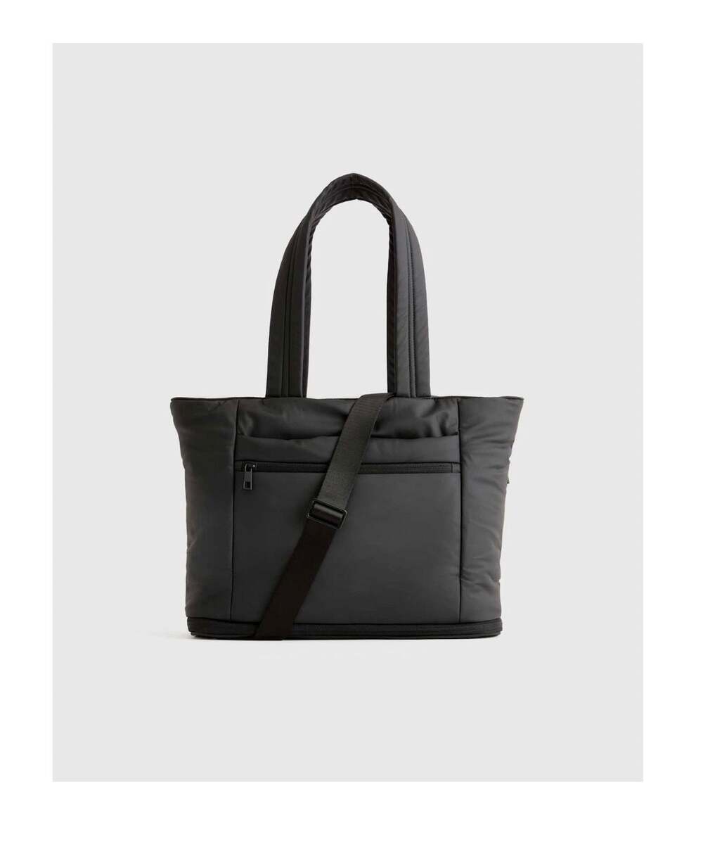 Quince Water Repellent Puff Expandable Tote Bag black NEW W/ tags fast2ship